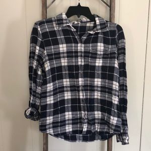 F21 BLUE + WHITE FLANNEL SIZE M
